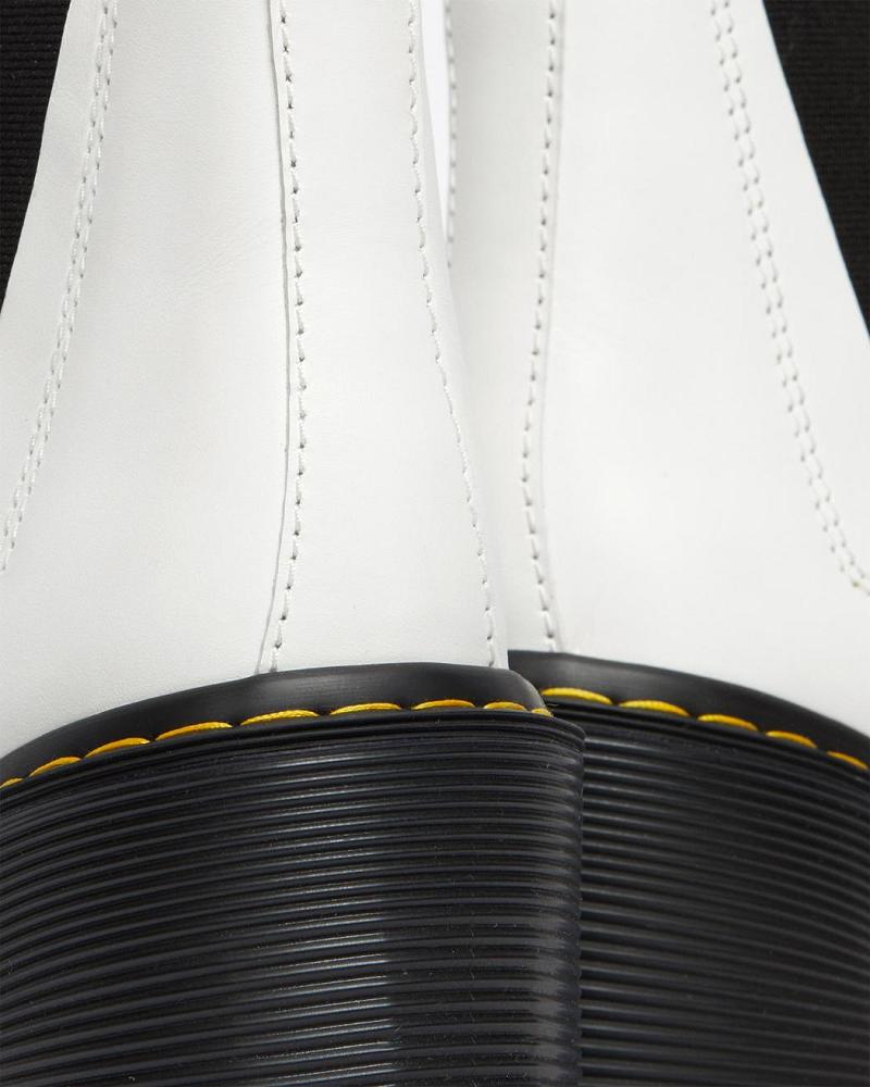 Dr Martens Spence Lær Flared Heel Støvler Med Hæl Dame Hvite | Norge 626AHK